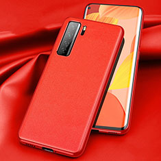 Custodia Lusso Pelle Cover per Huawei Nova 7 SE 5G Rosso