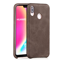 Custodia Lusso Pelle Cover per Huawei P20 Lite Marrone