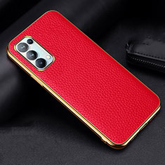 Custodia Lusso Pelle Cover per Oppo Find X3 Lite 5G Rosso