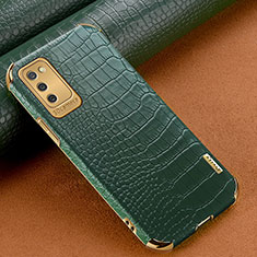 Custodia Lusso Pelle Cover per Samsung Galaxy A02s Verde