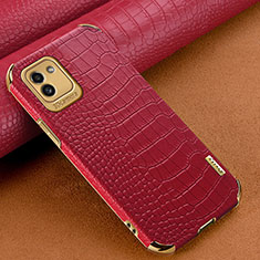 Custodia Lusso Pelle Cover per Samsung Galaxy A03 Rosso