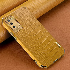 Custodia Lusso Pelle Cover per Samsung Galaxy A03s Giallo