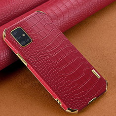 Custodia Lusso Pelle Cover per Samsung Galaxy A51 4G Rosso