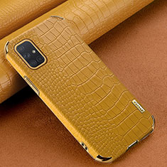 Custodia Lusso Pelle Cover per Samsung Galaxy A71 4G A715 Giallo