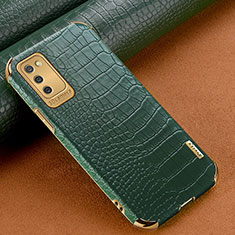 Custodia Lusso Pelle Cover per Samsung Galaxy M02s Verde