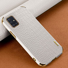 Custodia Lusso Pelle Cover per Samsung Galaxy M40S Bianco