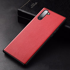 Custodia Lusso Pelle Cover per Samsung Galaxy Note 10 5G Rosso