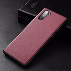 Custodia Lusso Pelle Cover per Samsung Galaxy Note 10 5G Rosso Rosa