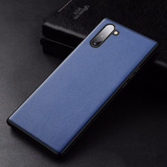 Custodia Lusso Pelle Cover per Samsung Galaxy Note 10 Blu
