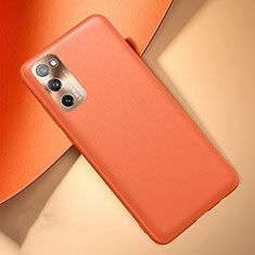 Custodia Lusso Pelle Cover per Samsung Galaxy S20 FE 2022 5G Arancione