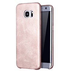 Custodia Lusso Pelle Cover per Samsung Galaxy S7 Edge G935F Oro Rosa