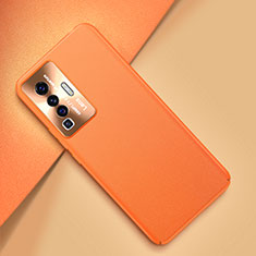 Custodia Lusso Pelle Cover per Vivo X50 5G Arancione