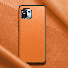 Custodia Lusso Pelle Cover per Xiaomi Mi 11 5G Arancione
