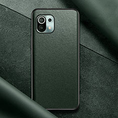 Custodia Lusso Pelle Cover per Xiaomi Mi 11 5G Verde Notte