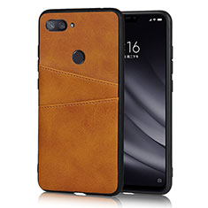 Custodia Lusso Pelle Cover per Xiaomi Mi 8 Lite Arancione