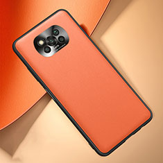 Custodia Lusso Pelle Cover per Xiaomi Poco X3 NFC Arancione