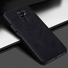 Custodia Lusso Pelle Cover per Xiaomi Redmi 9 Nero