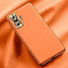 Custodia Lusso Pelle Cover per Xiaomi Redmi K50 Gaming 5G Arancione