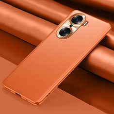 Custodia Lusso Pelle Cover QK1 per Huawei Honor 60 5G Arancione