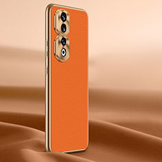 Custodia Lusso Pelle Cover QK1 per Huawei Honor 90 Pro 5G Arancione