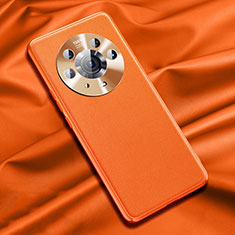 Custodia Lusso Pelle Cover QK1 per Huawei Honor Magic3 Pro 5G Arancione