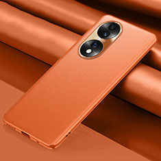 Custodia Lusso Pelle Cover QK1 per Huawei Honor X7b Arancione