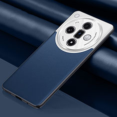 Custodia Lusso Pelle Cover QK1 per Oppo Find X7 5G Blu