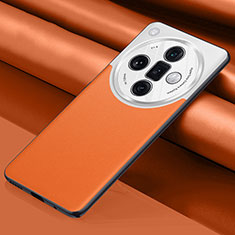Custodia Lusso Pelle Cover QK1 per Oppo Find X7 Ultra 5G Arancione