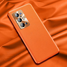 Custodia Lusso Pelle Cover QK1 per Vivo X70 Pro+ Plus 5G Arancione