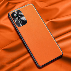 Custodia Lusso Pelle Cover QK1 per Xiaomi Redmi Note 10 4G Arancione