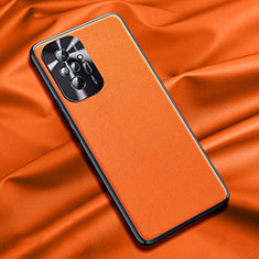 Custodia Lusso Pelle Cover QK1 per Xiaomi Redmi Note 10 Pro 4G Arancione