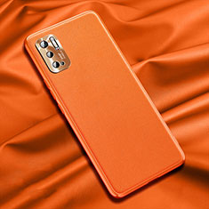 Custodia Lusso Pelle Cover QK1 per Xiaomi Redmi Note 10T 5G Arancione