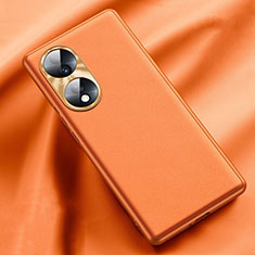 Custodia Lusso Pelle Cover QK2 per Huawei Honor X7b Arancione