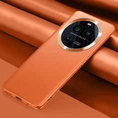Custodia Lusso Pelle Cover QK2 per Oppo Find X6 Pro 5G Arancione