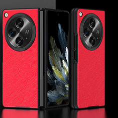 Custodia Lusso Pelle Cover QK4 per OnePlus Open 5G Rosso