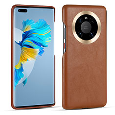 Custodia Lusso Pelle Cover R01 per Huawei Mate 40 Pro Marrone