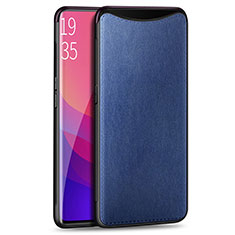 Custodia Lusso Pelle Cover R01 per Oppo Find X Blu