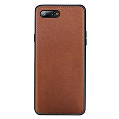 Custodia Lusso Pelle Cover R01 per Oppo R15X Arancione