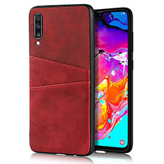 Custodia Lusso Pelle Cover R01 per Samsung Galaxy A70 Rosso