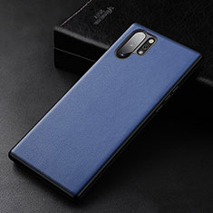 Custodia Lusso Pelle Cover R01 per Samsung Galaxy Note 10 Plus 5G Blu