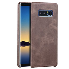 Custodia Lusso Pelle Cover R01 per Samsung Galaxy Note 8 Duos N950F Marrone