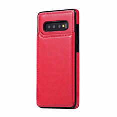 Custodia Lusso Pelle Cover R01 per Samsung Galaxy S10 Plus Rosa Caldo