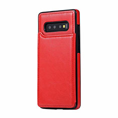 Custodia Lusso Pelle Cover R01 per Samsung Galaxy S10 Plus Rosso