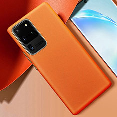 Custodia Lusso Pelle Cover R01 per Samsung Galaxy S20 Ultra 5G Arancione