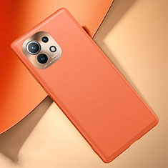 Custodia Lusso Pelle Cover R01 per Xiaomi Mi 11 5G Arancione