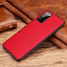 Custodia Lusso Pelle Cover R02 per Huawei Honor V30 5G Rosso