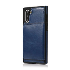 Custodia Lusso Pelle Cover R02 per Samsung Galaxy Note 10 Blu