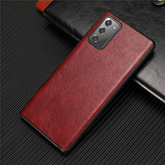 Custodia Lusso Pelle Cover R02 per Samsung Galaxy Note 20 5G Rosso