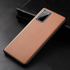 Custodia Lusso Pelle Cover R02 per Samsung Galaxy S20 Arancione