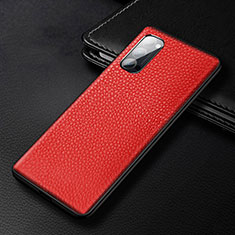 Custodia Lusso Pelle Cover R03 per Oppo Reno4 5G Rosso